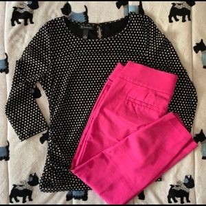 Three Quarter Length Ruched Sheer Polka Dot Top